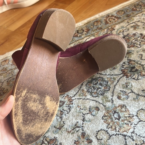 Nordstrom BP burgundy suede leather ankle booties pull on boots western s 6 - Picture 7 of 7